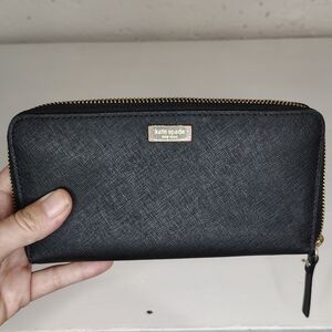 Kate Spade Long Zip Around Wallet Black